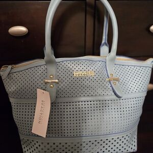 Kenneth Cole Reaction Blue Perforated Tote Bag